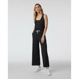 Vuori Falls Jumpsuit Women’s Wide Leg Tank Drawstring Lounge Black Medium